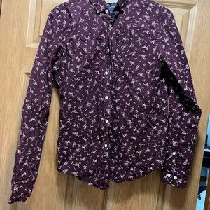 Cactus Red and White Dress Shirt Fitted Button Down